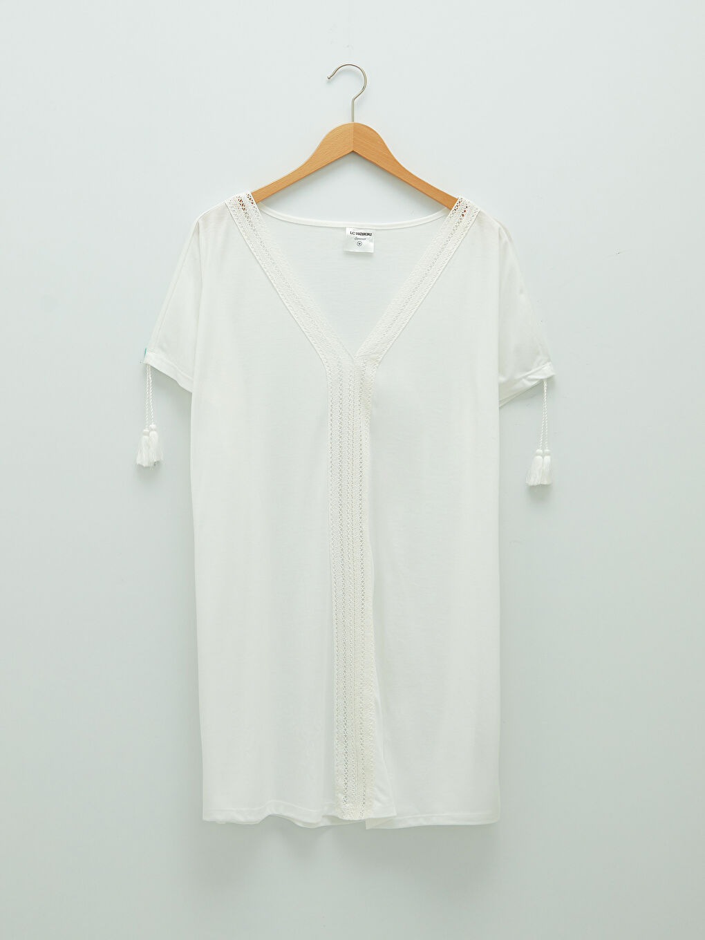 Ekru Plaj Elbisesi-5