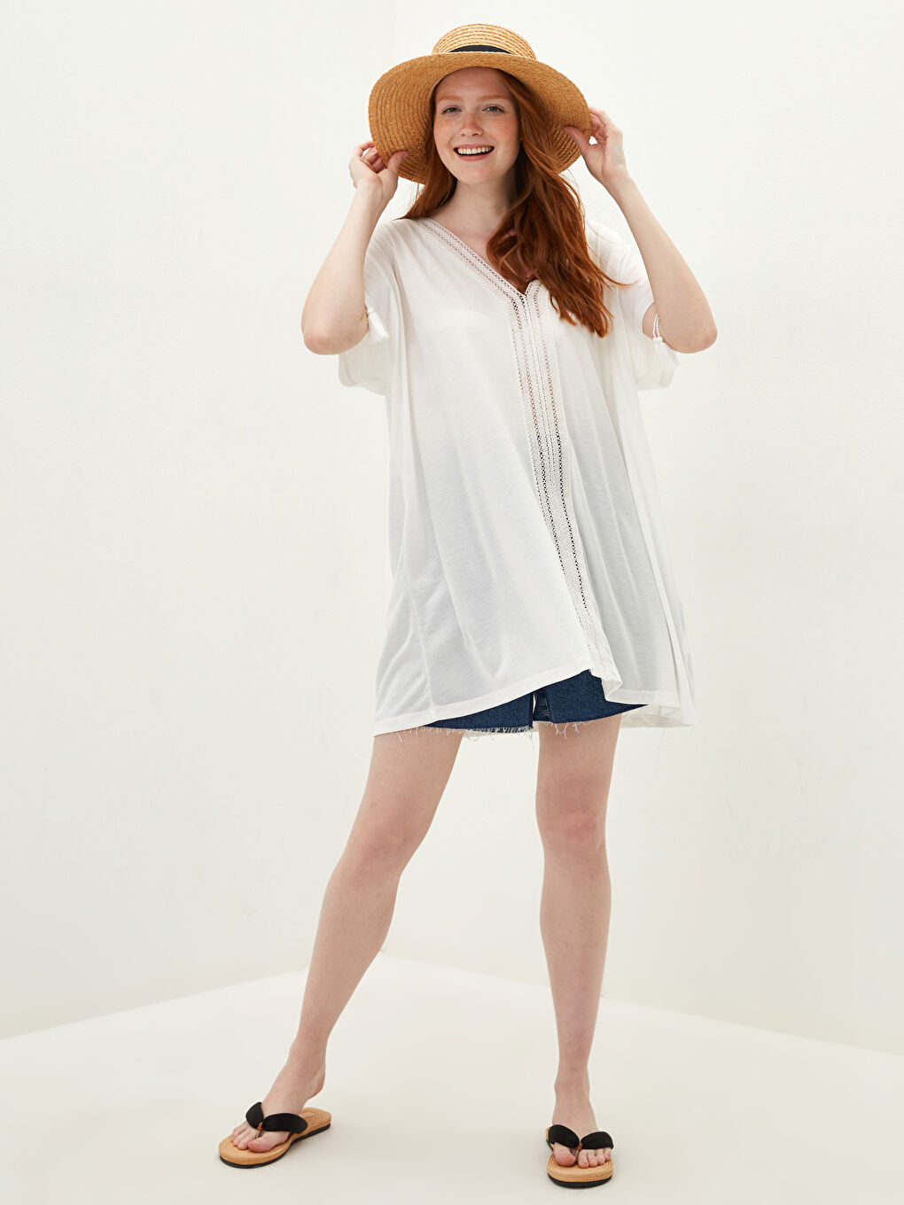 Ekru Plaj Elbisesi-2