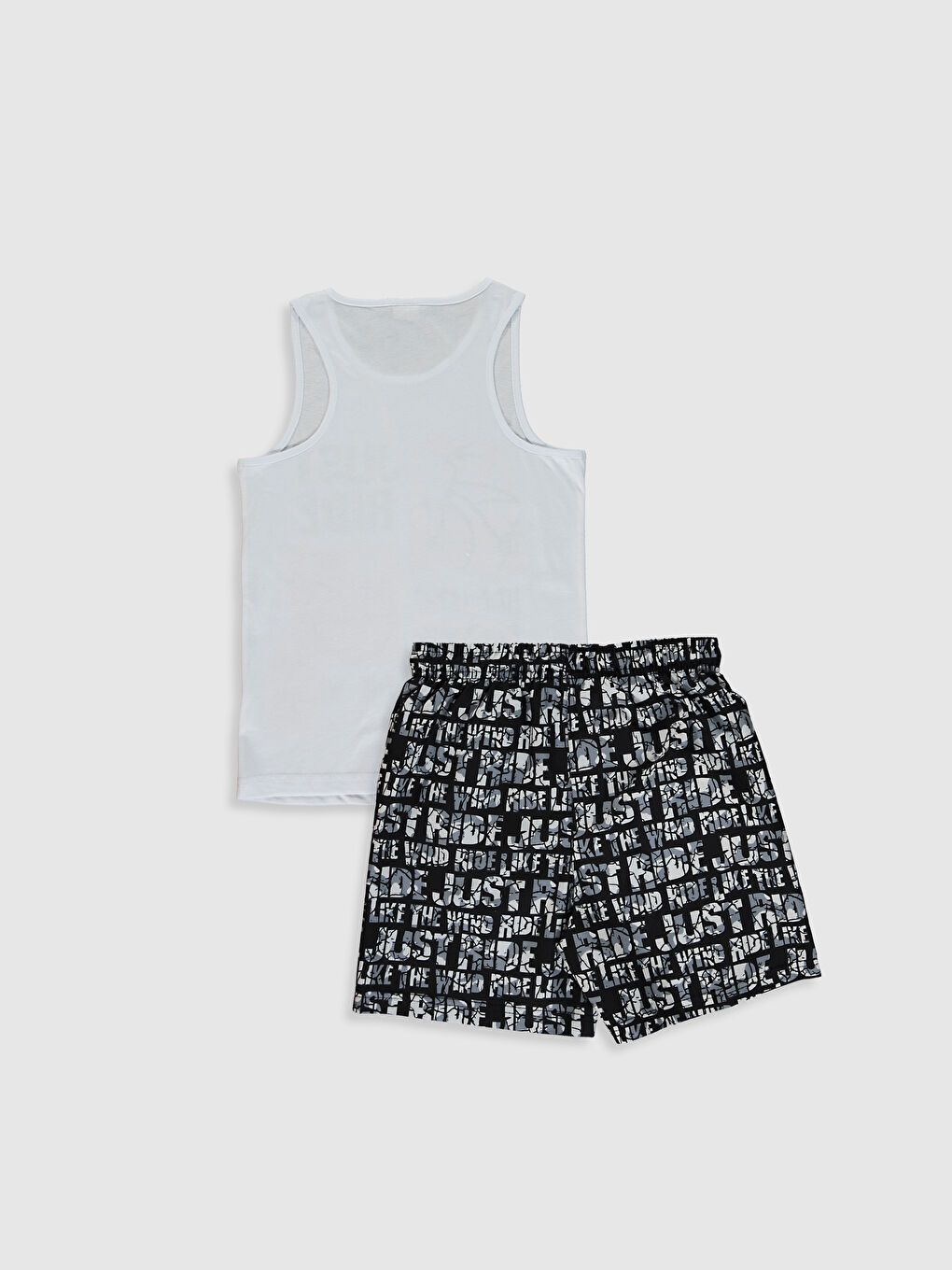 Siyah Erkek Çocuk Atlet ve Deniz Şortu-1