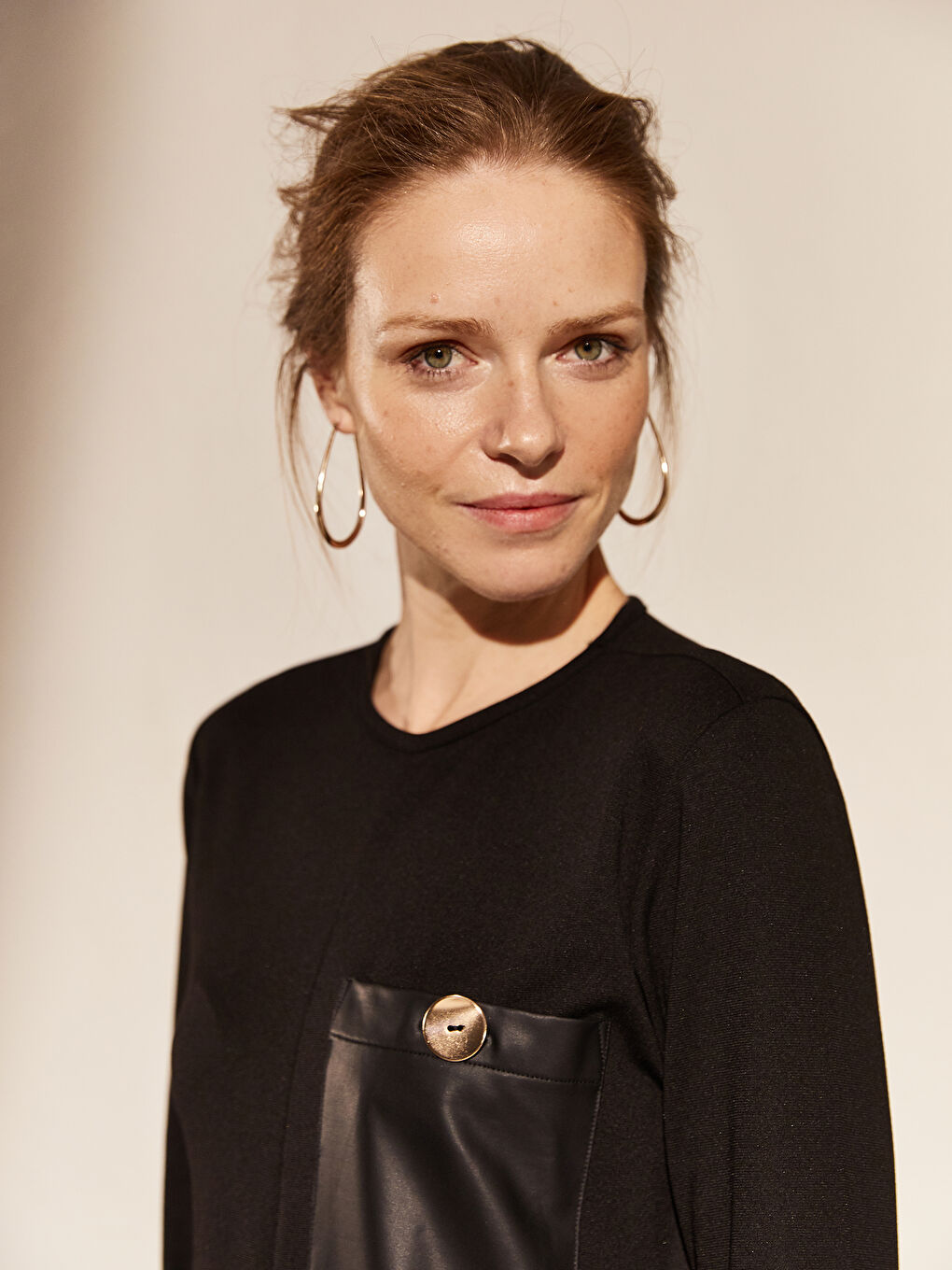 Siyah Bisiklet Yaka Uzun Kollu Kadın Tunik-3