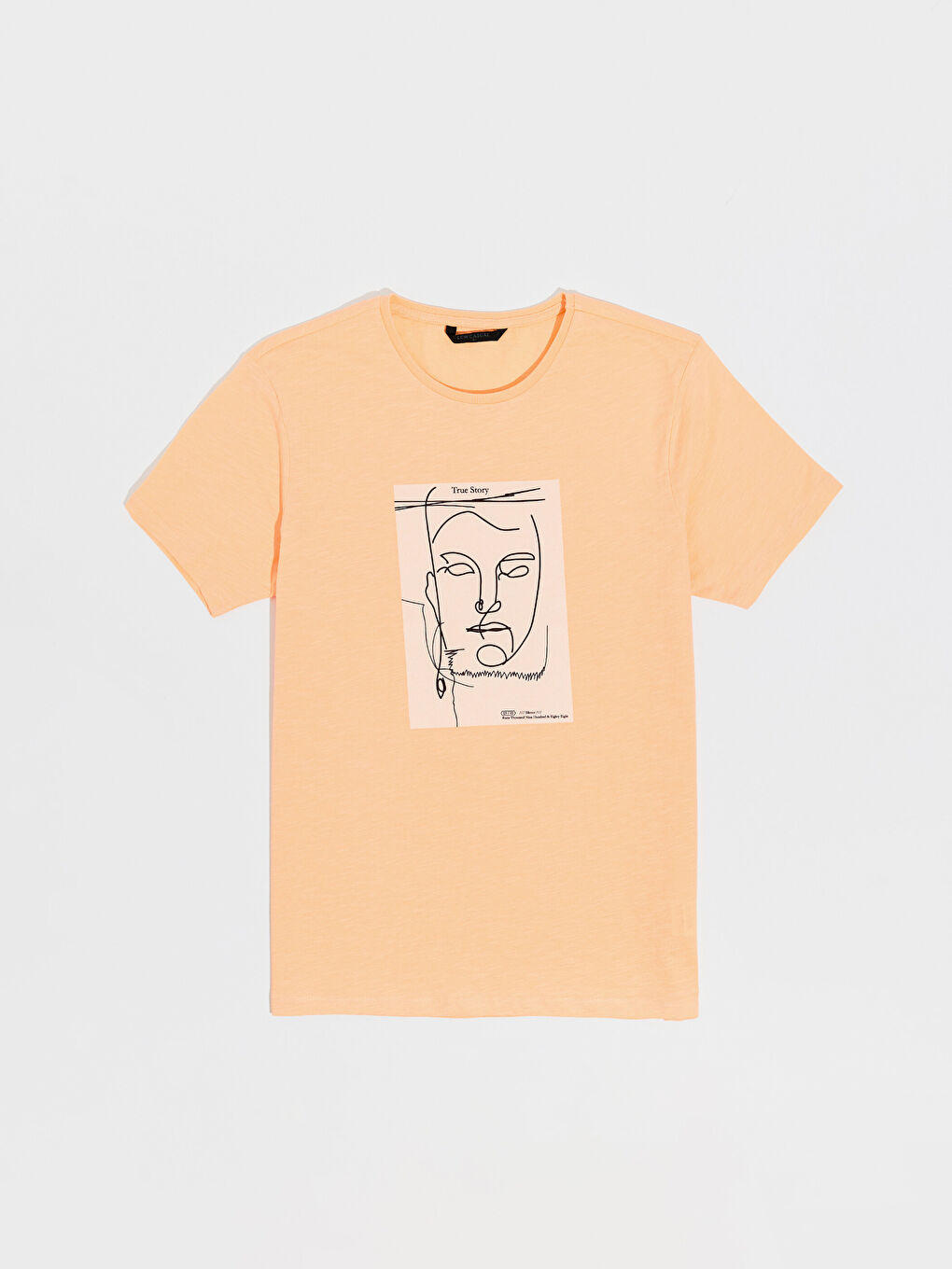 Mercan Bisiklet Yaka Baskılı Penye Tişört