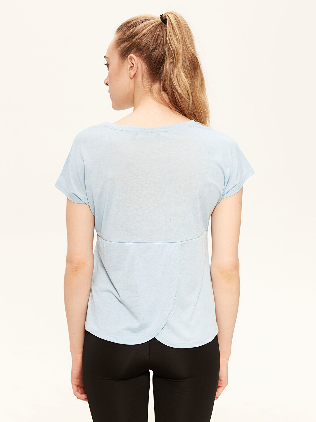 Mavi Bisiklet Yaka Kısa Kollu Kadın Tişört-5