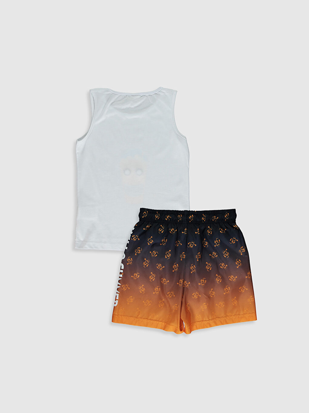 Turuncu Erkek Çocuk Atlet ve Deniz Şortu-1