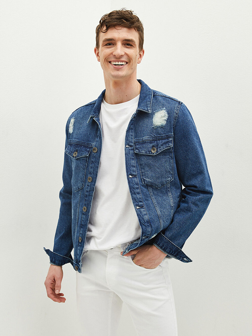 Veste en jean pour Hommes Coupe régulière-8