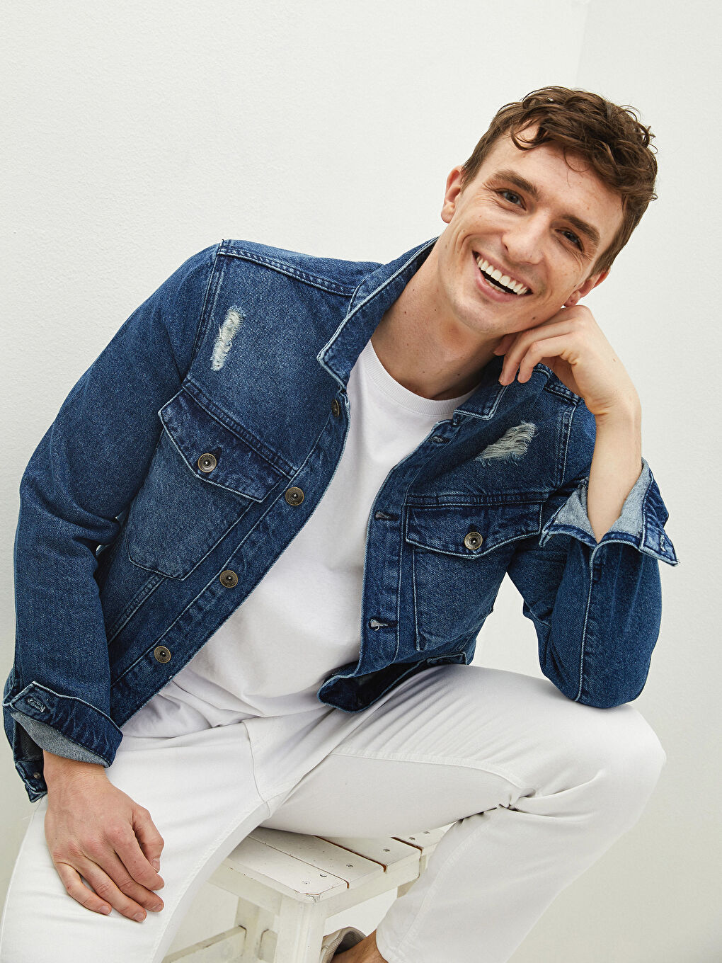 Veste en jean pour Hommes Coupe régulière-7