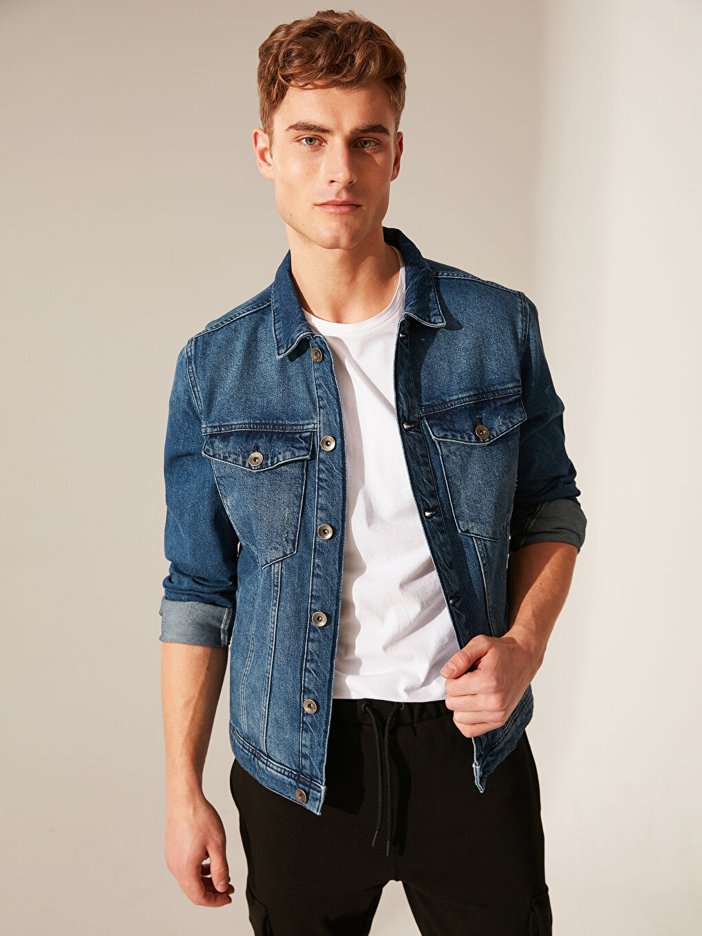 Veste en jean pour Hommes Coupe régulière-3