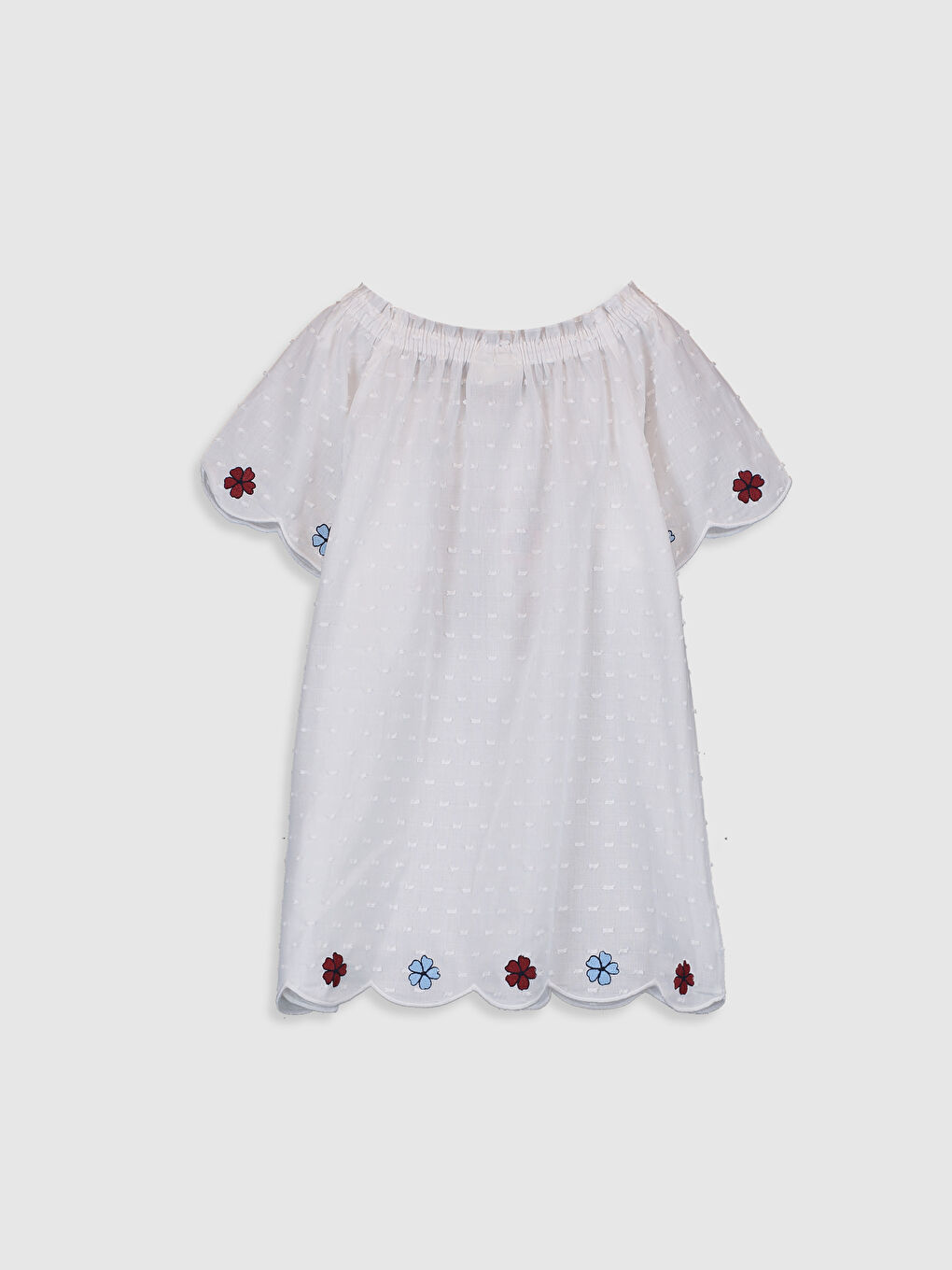 بلوزة للبنات بأكمام قصيرة ورقبة دائرية-1