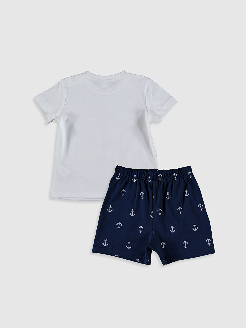 Beyaz Erkek Bebek Baskılı Pamuklu Pijama Takımı-5