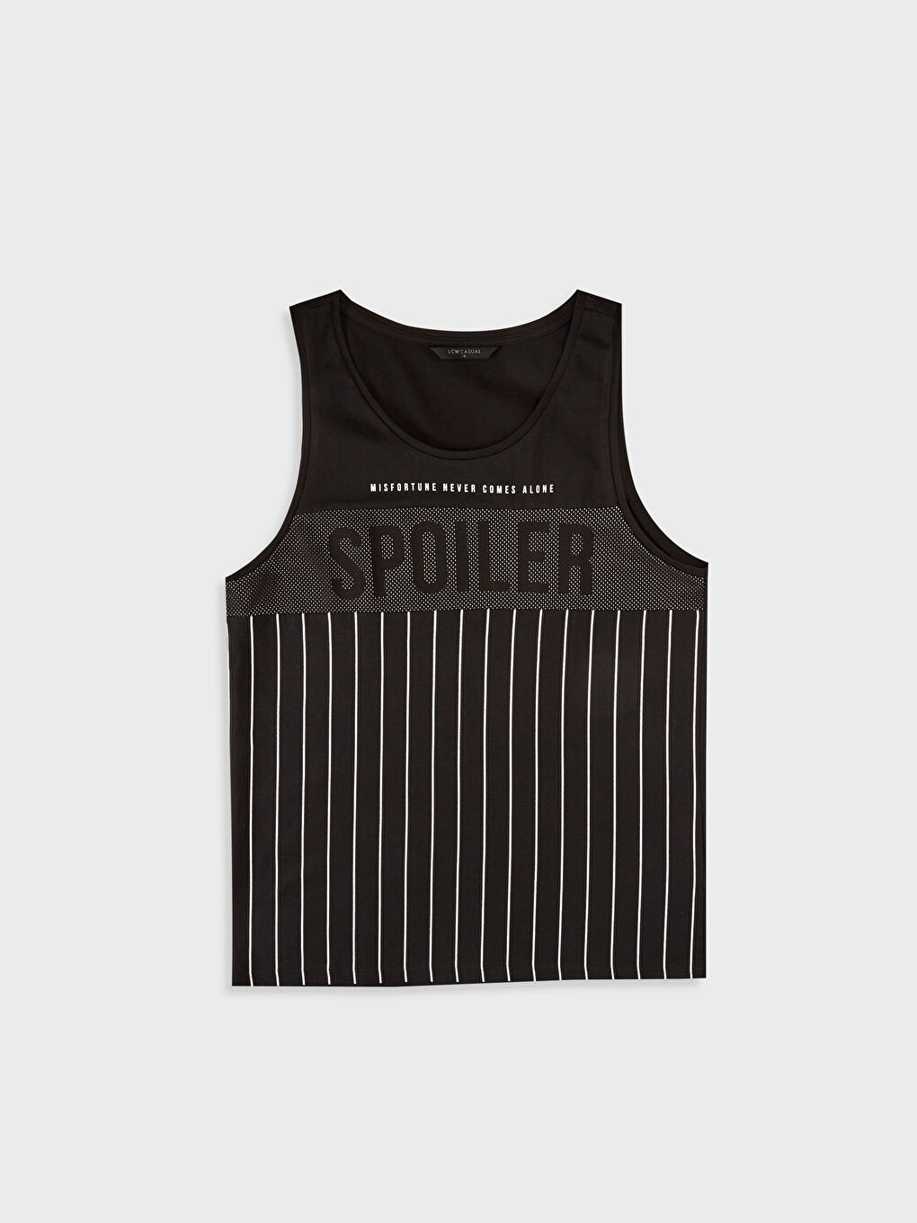 Siyah Penye Erkek Kolsuz Tişört-1