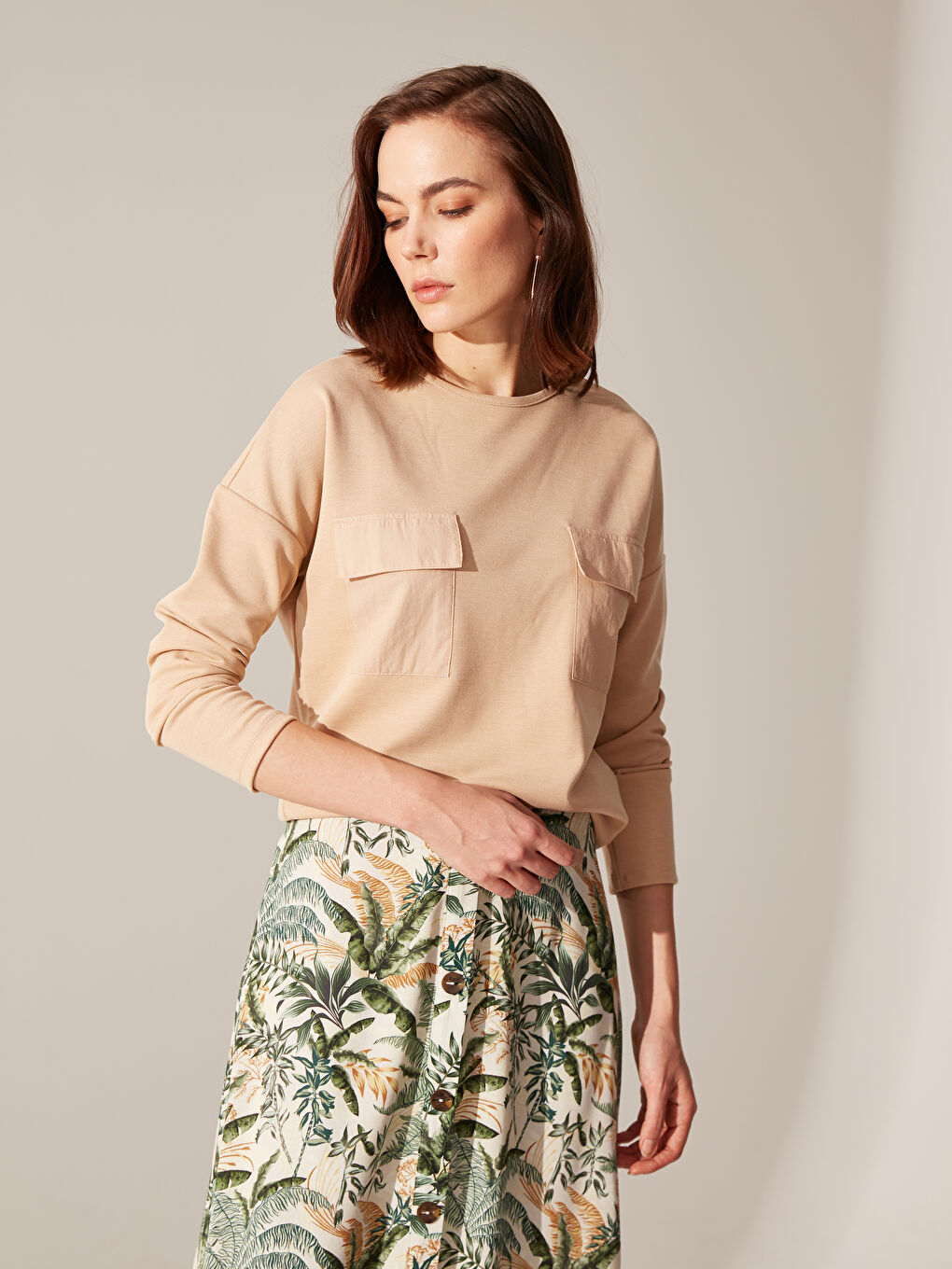 Woman BEIGE T-Shirt-1