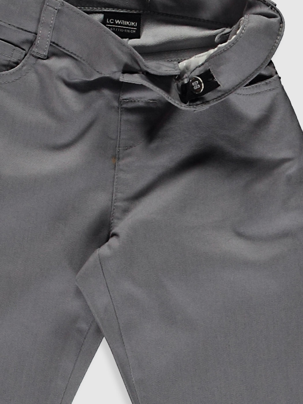 Gri Erkek Çocuk Super Slim Gabardin Pantolon-2