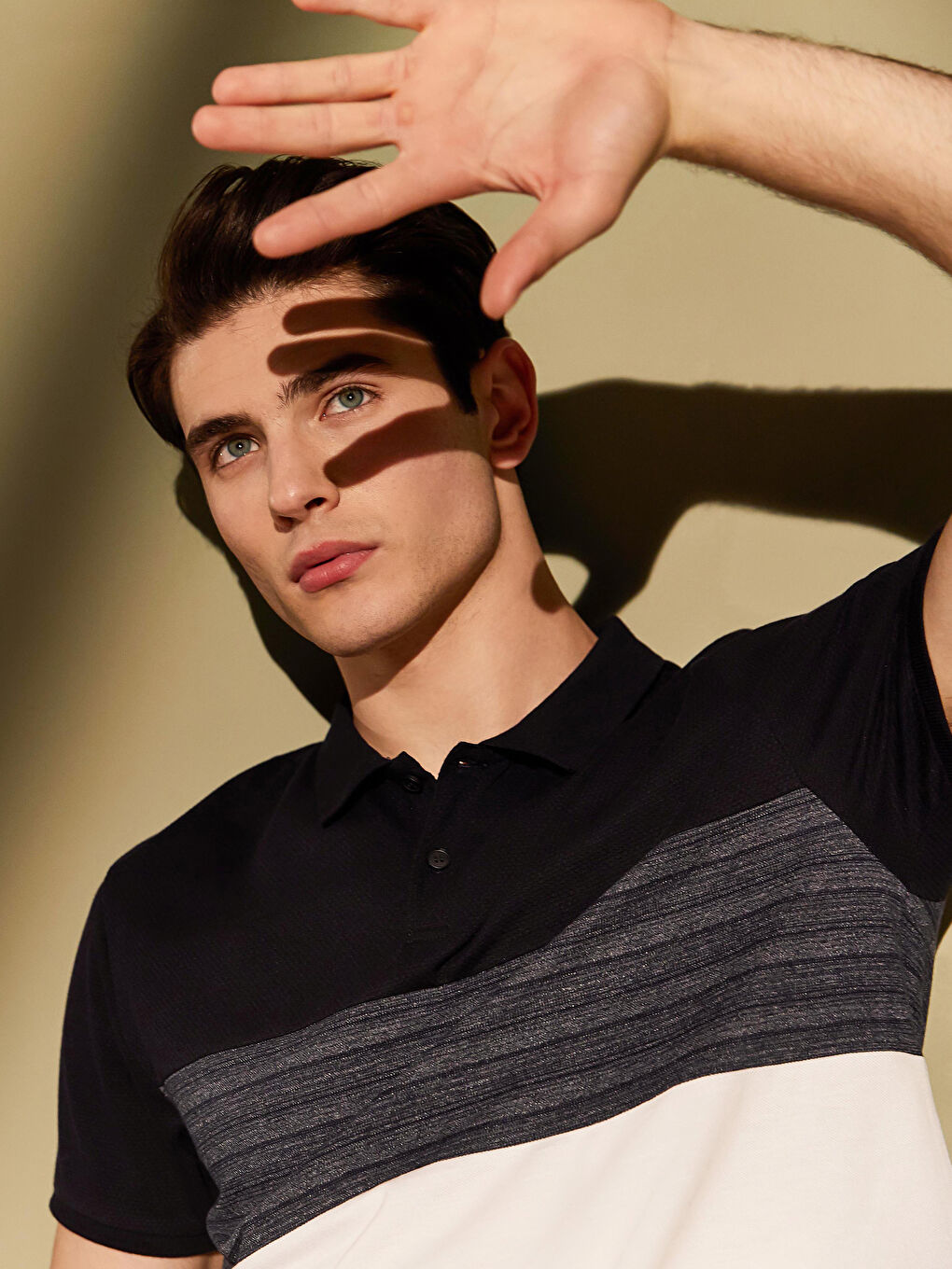 Lacivert Polo Yaka Kısa Kollu Pike Tişört-8