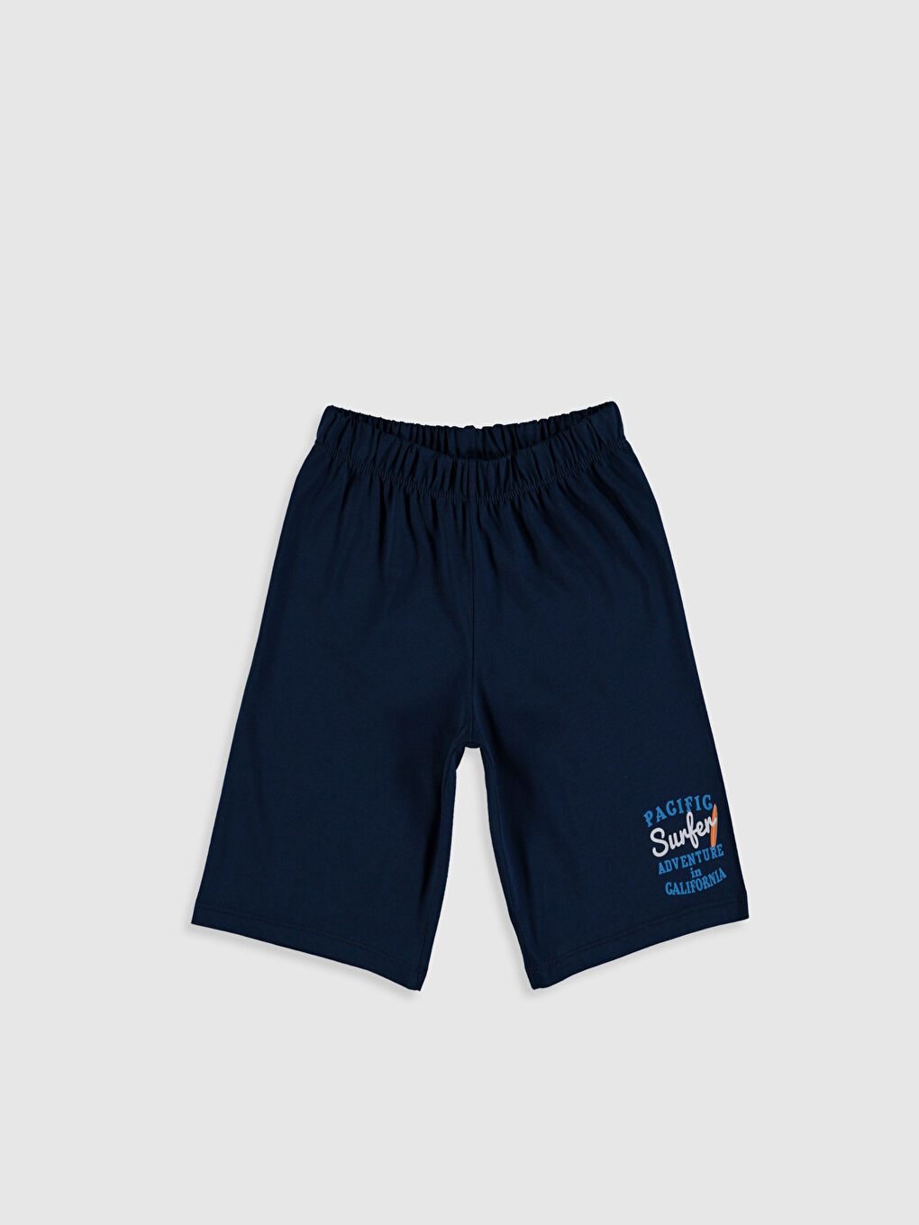 Lacivert Bisiklet Yaka Kısa Kollu Erkek Çocuk Pijama Takım-3