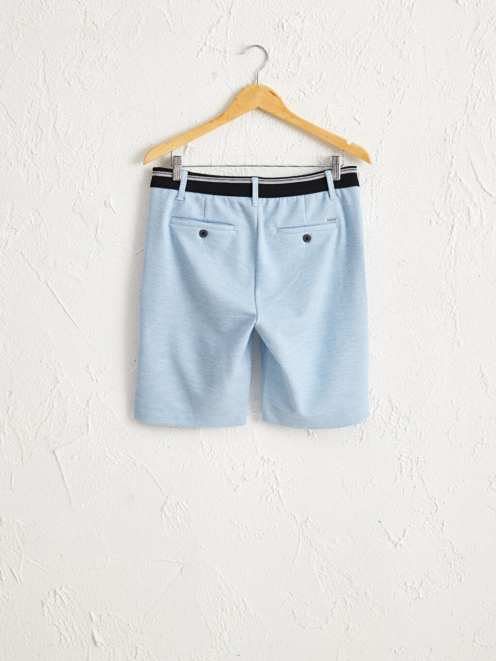 Mavi Slim Fit Bermuda Şort-1