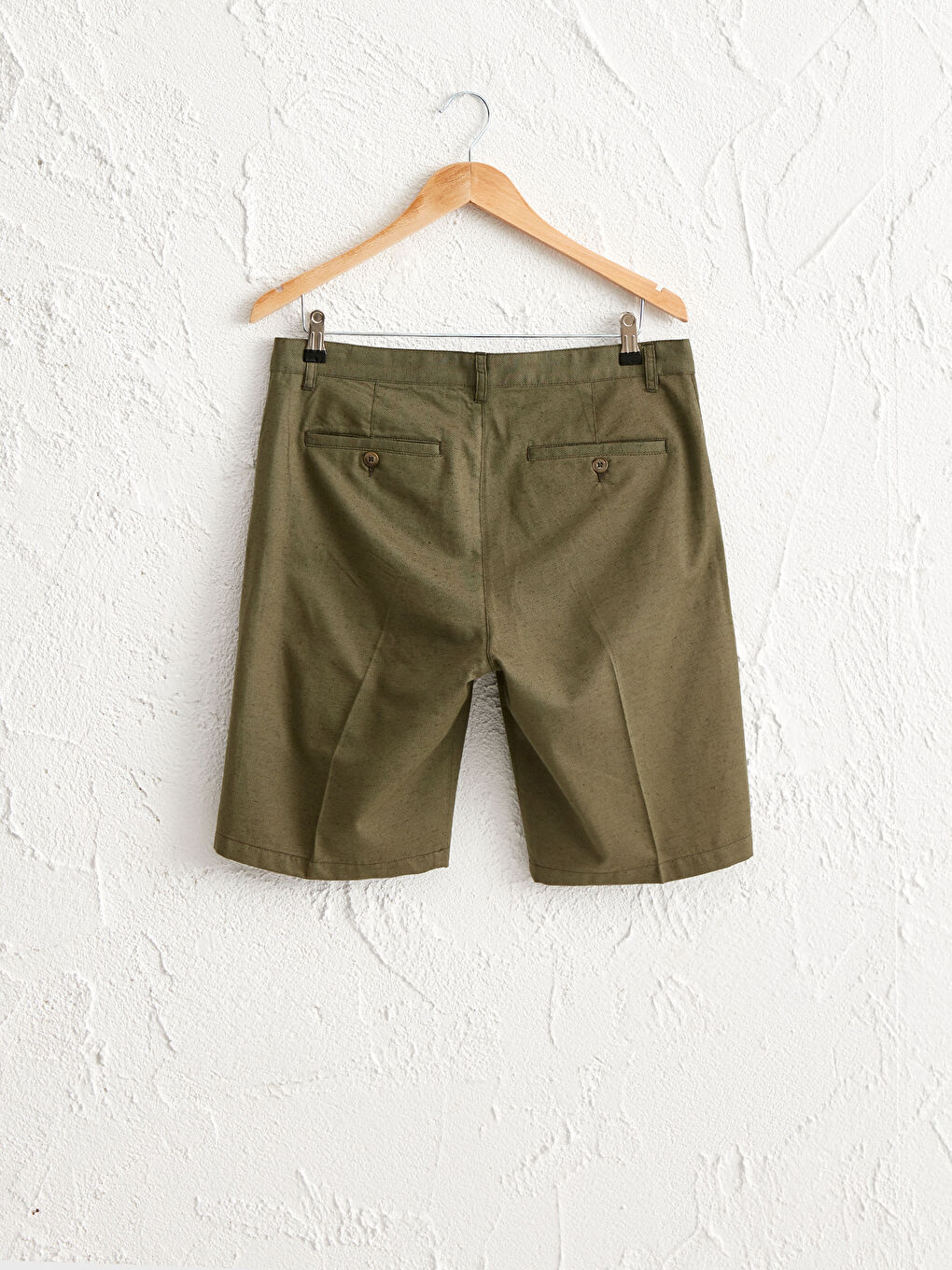 Haki Dar Kalıp Erkek Şort-1