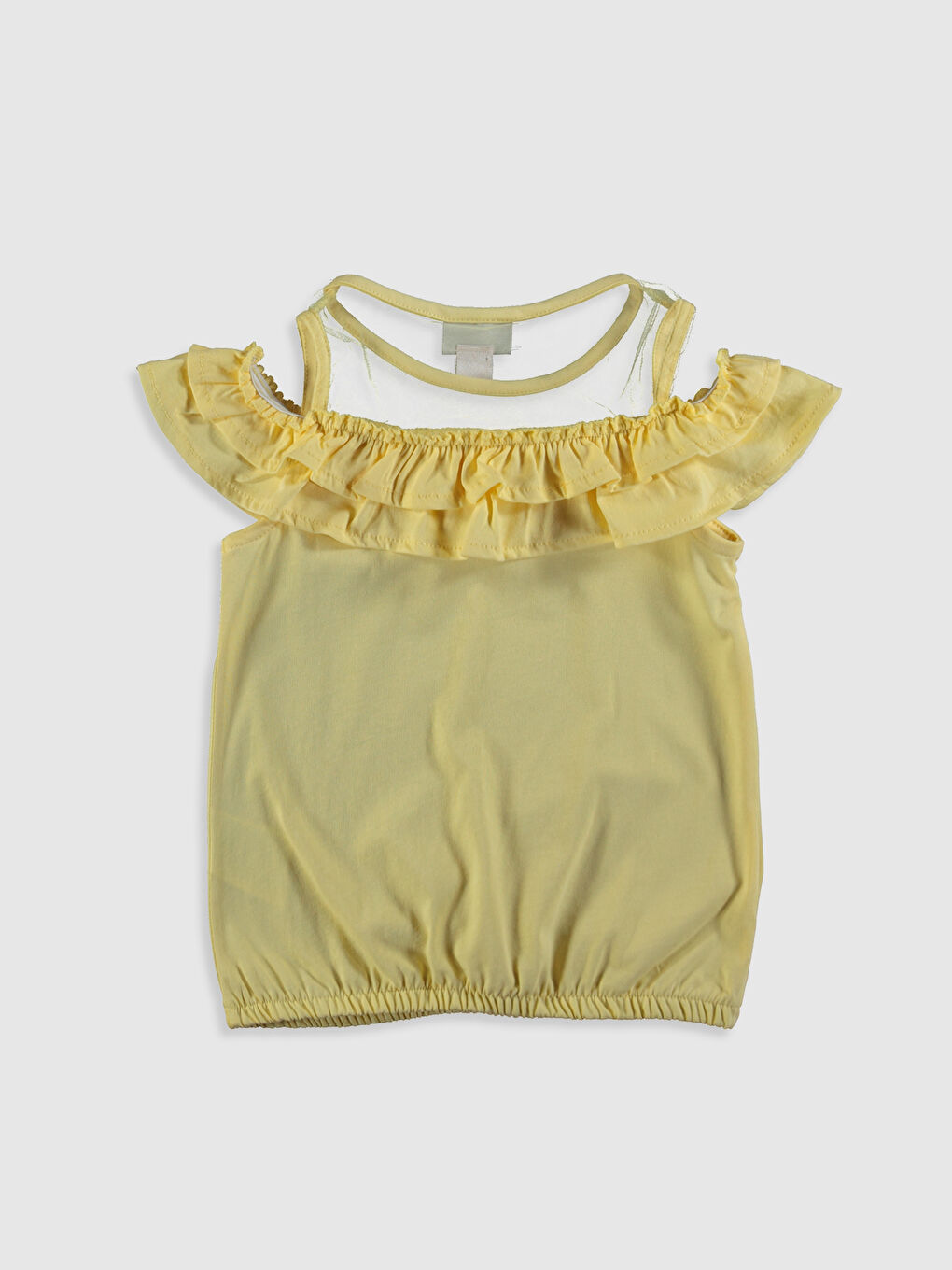 Girl's Ruffled Open Shoulder T-Shirt-1