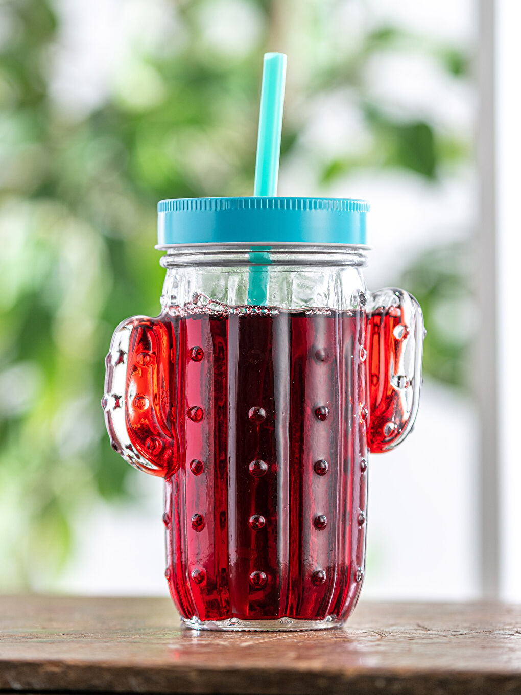 Glass Cup with Straw