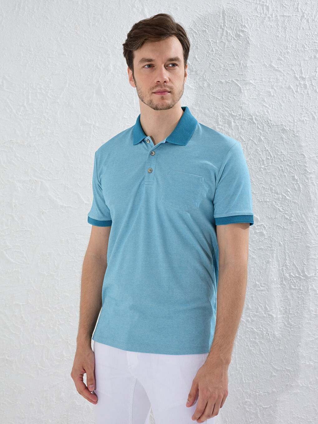 Polo Neck Basic Short Sleeve T-Shirt