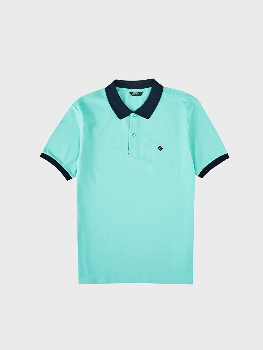 Turkuaz Polo Yaka Kısa Kollu Pike Tişört-1