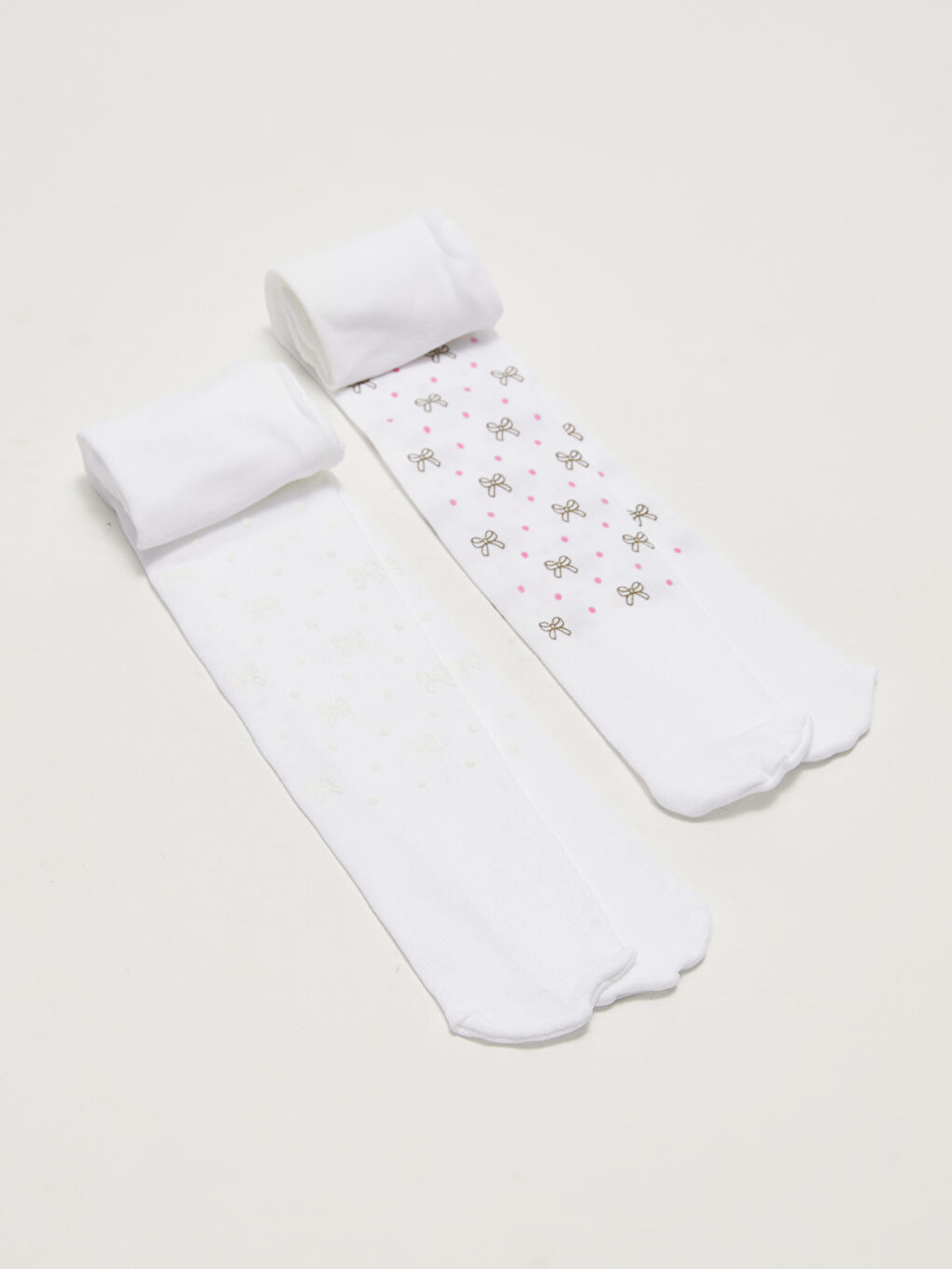 Patterned Baby Girls' Tights 2 Pack