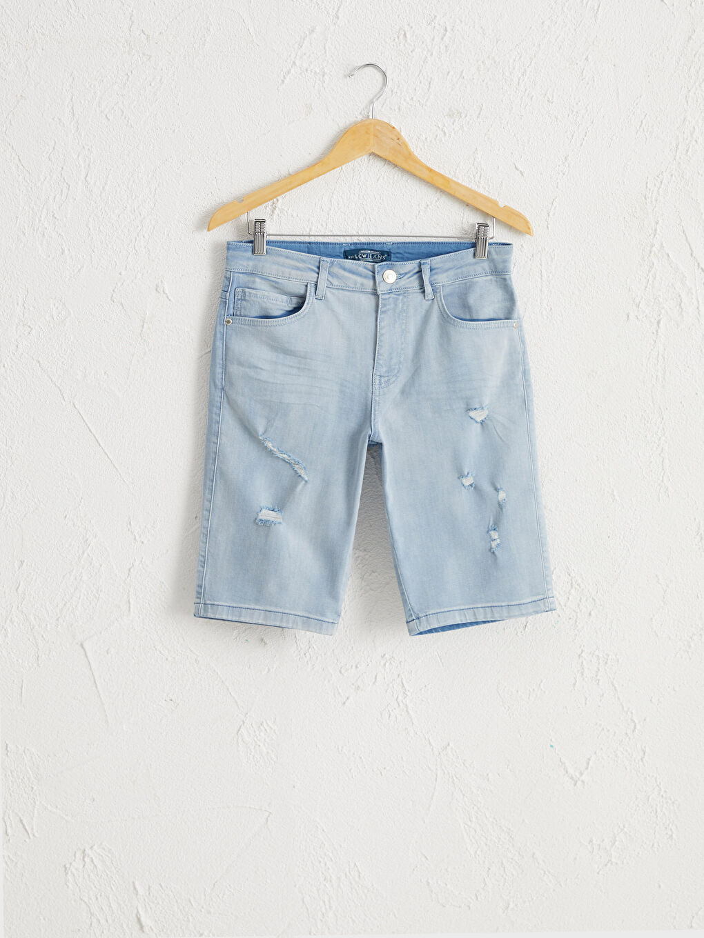 İndigo Skinny Fit Bermuda Jean Şort