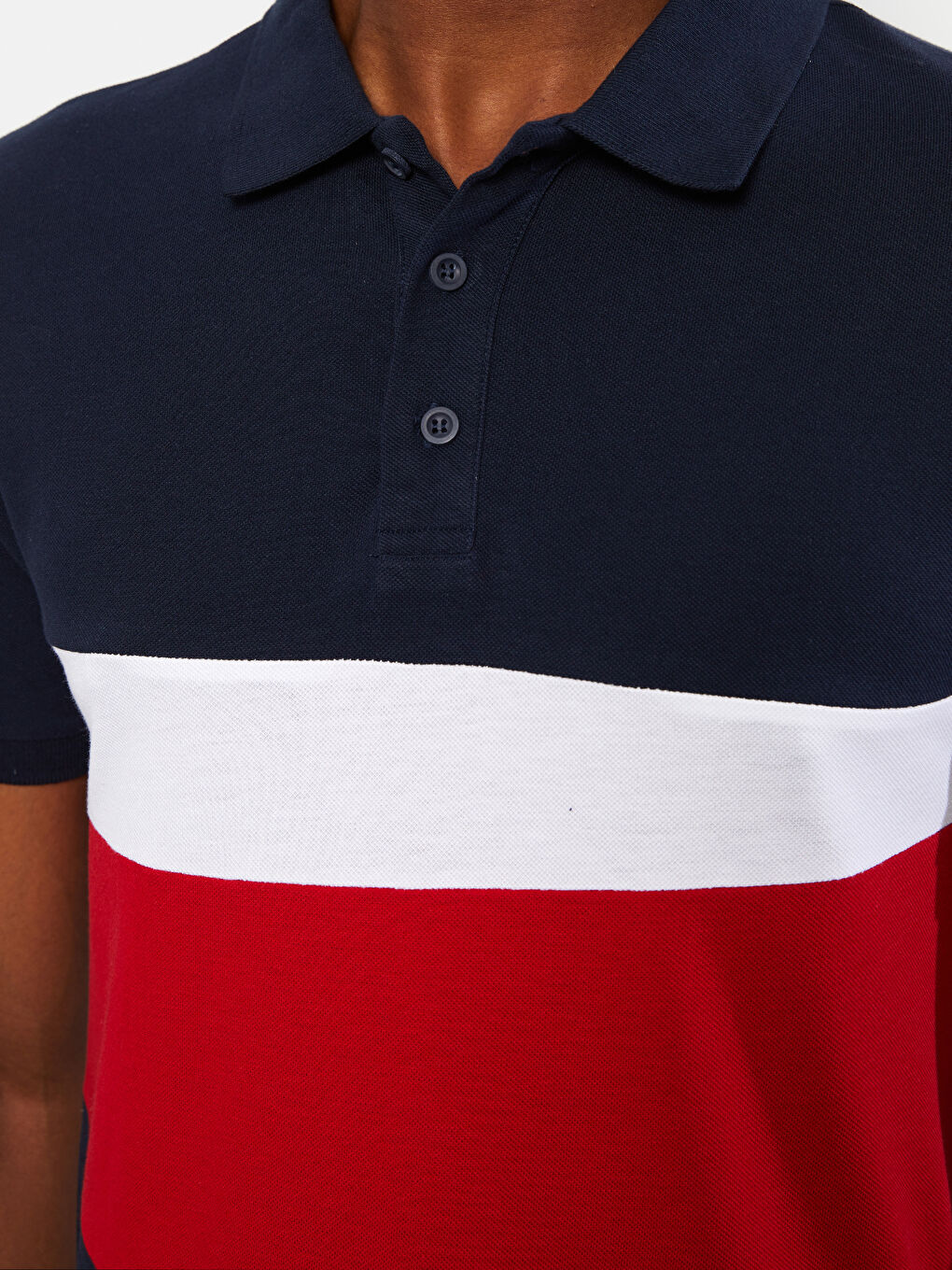 Футболка з водолазкою, коротким рукавом і колор-блоком для чоловіків-3