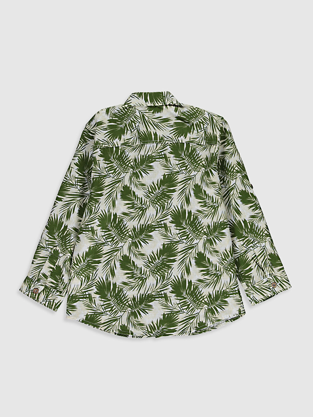 Yeşil Uzun Kollu Poplin Erkek Çocuk Gömlek-1