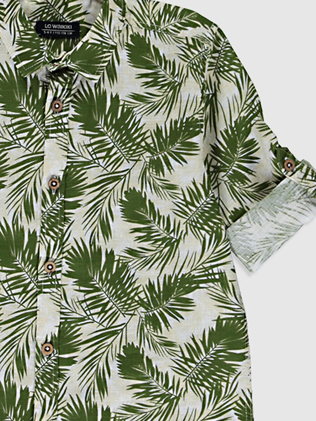 Yeşil Uzun Kollu Poplin Erkek Çocuk Gömlek-2