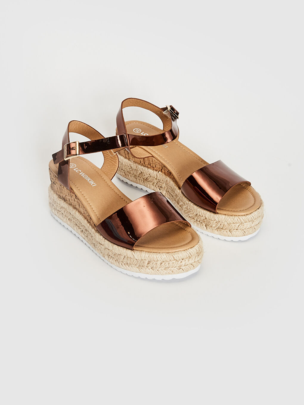 Women's Wedge Heel Patent Leather Sandals