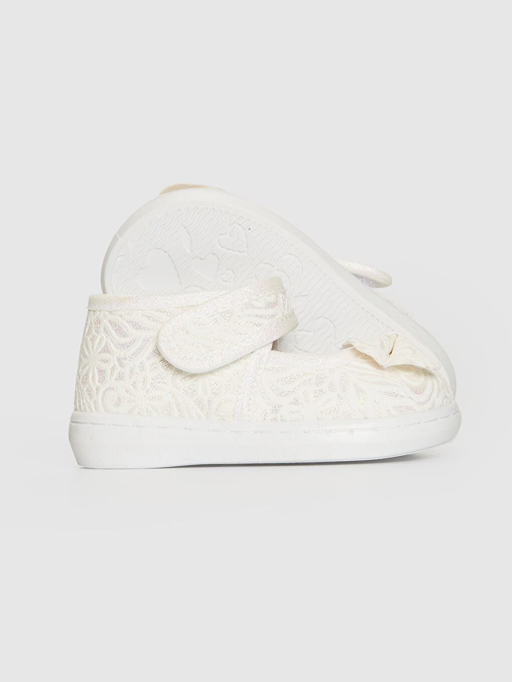 Bej Kız Bebek Fiyonk Detaylı Babet Ayakkabı-4