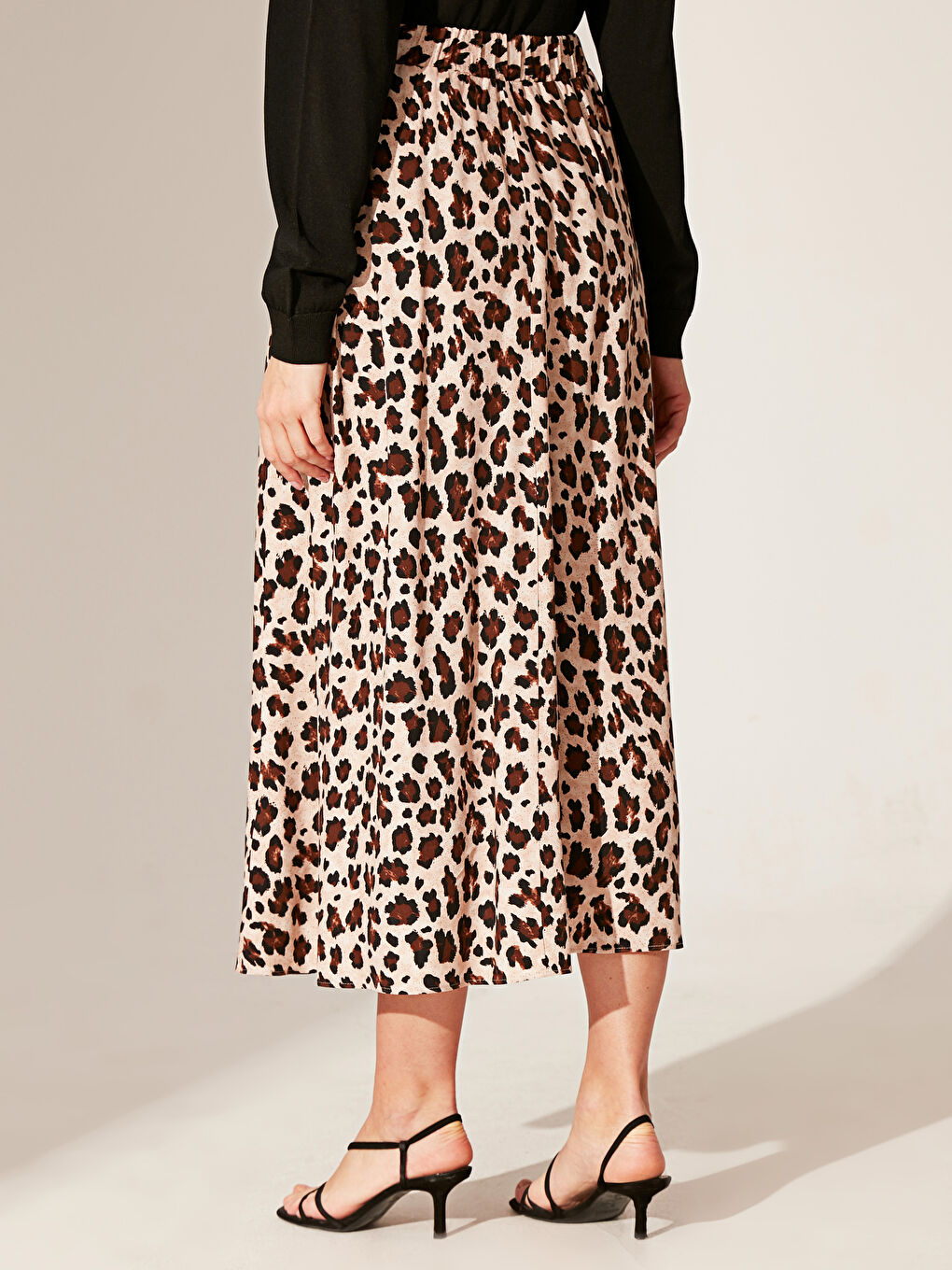 Kahverengi Baskılı Etek-2