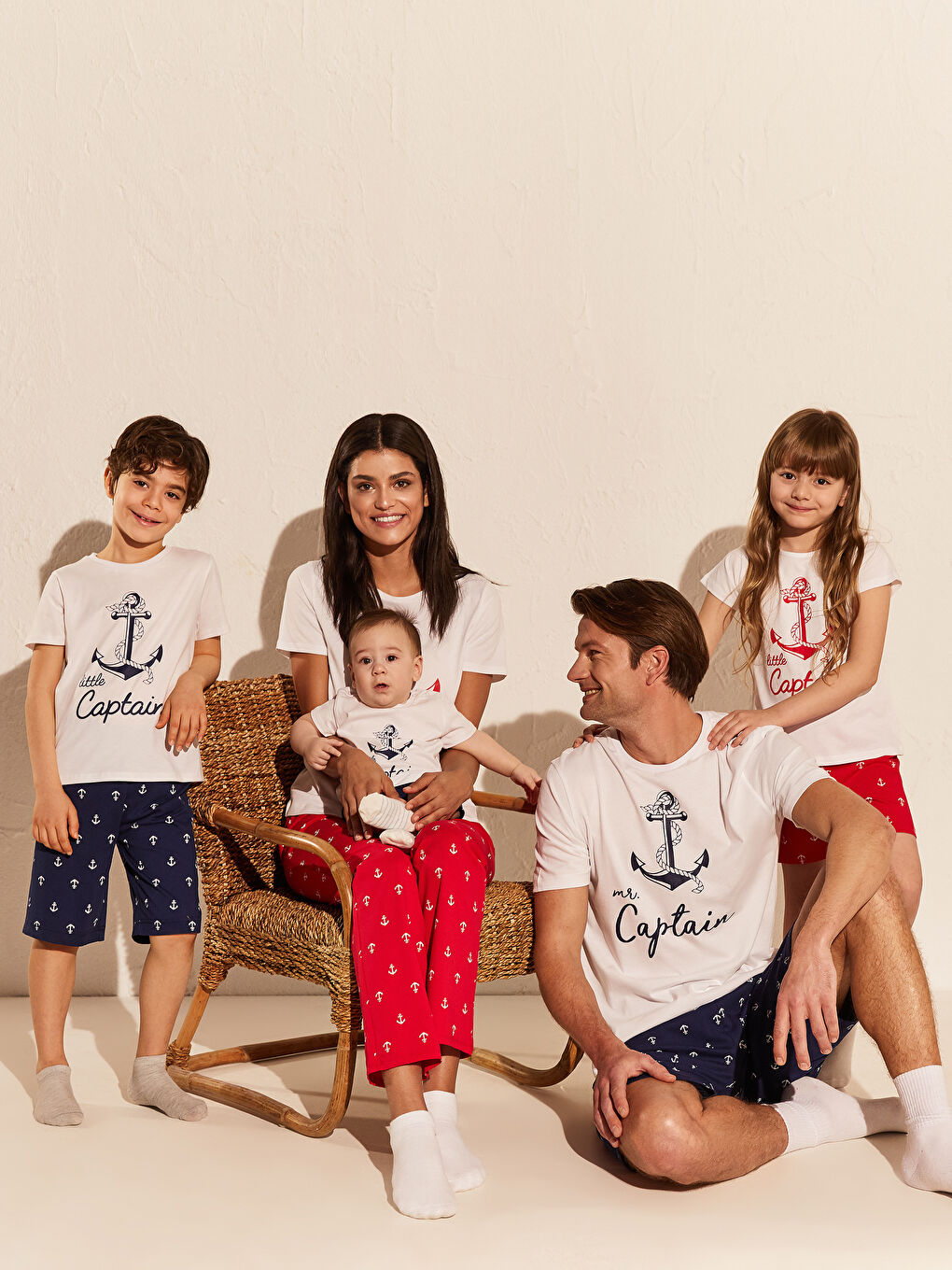 Family Collection Anchor Printed Cotton Pajama Set-6
