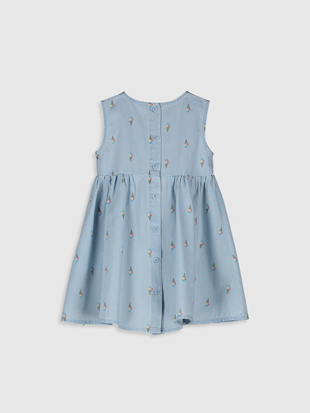 Robe en jean bébé fille à manches courtes-1