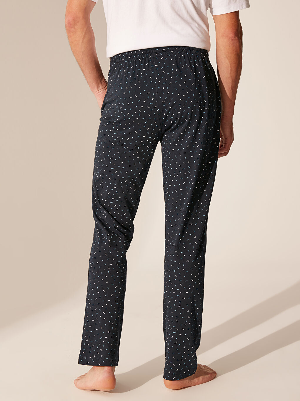 Bas de pyjama en coton à taille élastique-4
