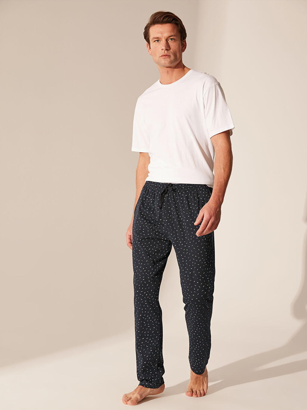 Bas de pyjama en coton à taille élastique