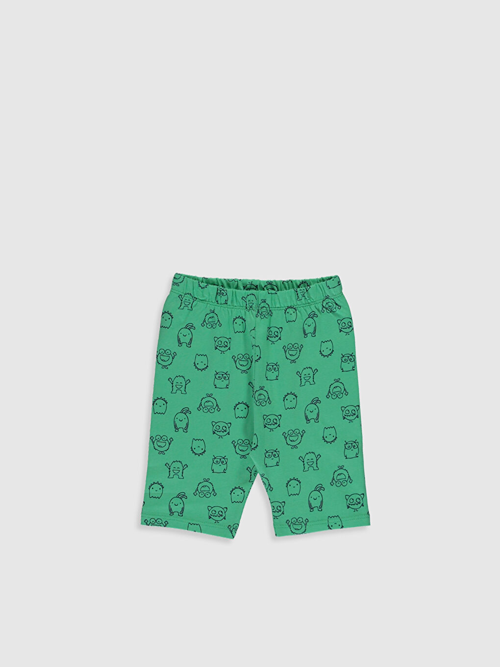 Yeşil Bisiklet Yaka Baskılı Kısa Kollu Erkek Bebek Pijama Takımı 3'lü-3