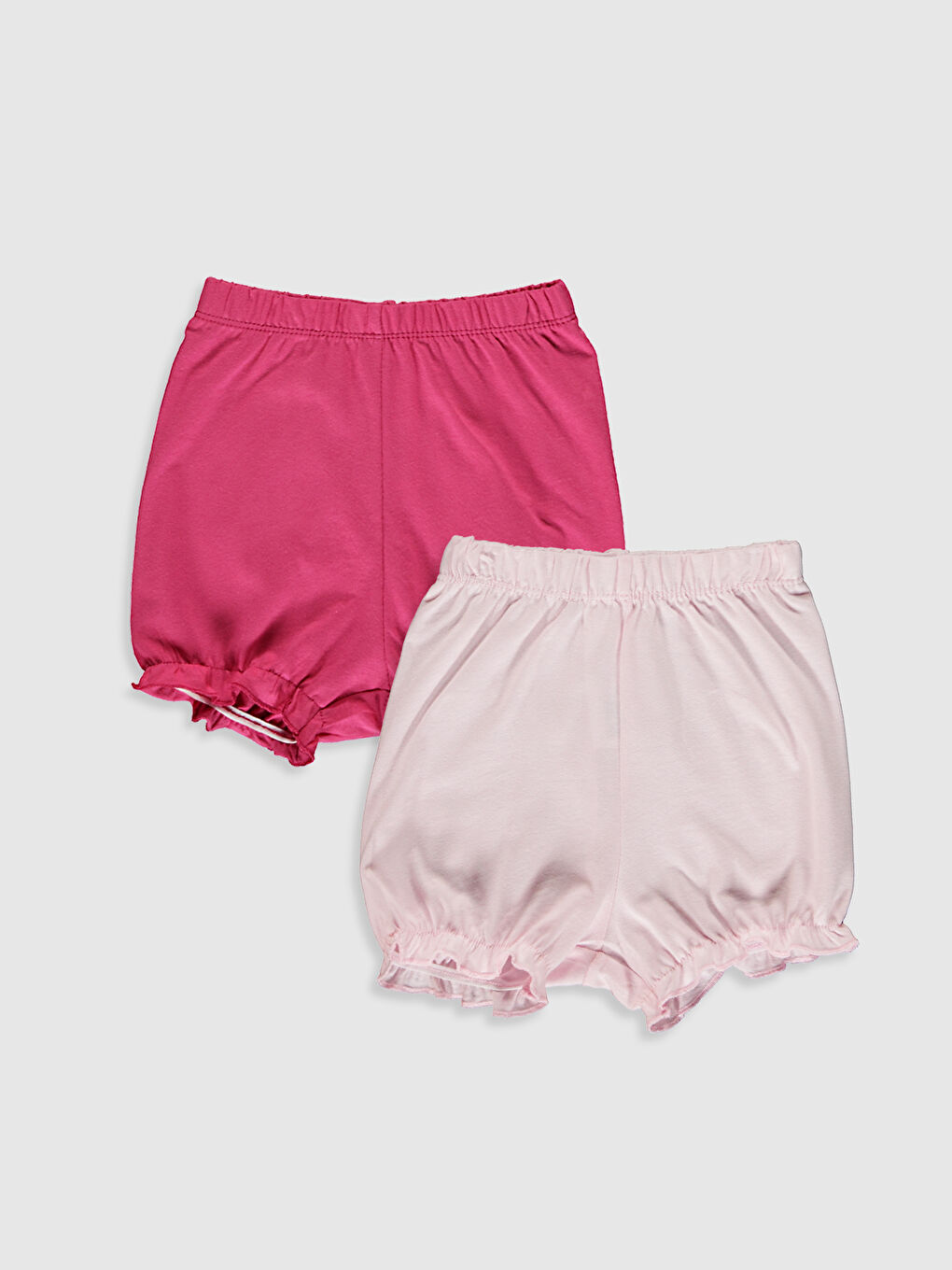 Pembe Beli Lastikli Kız Bebek Pijama Alt 2'li