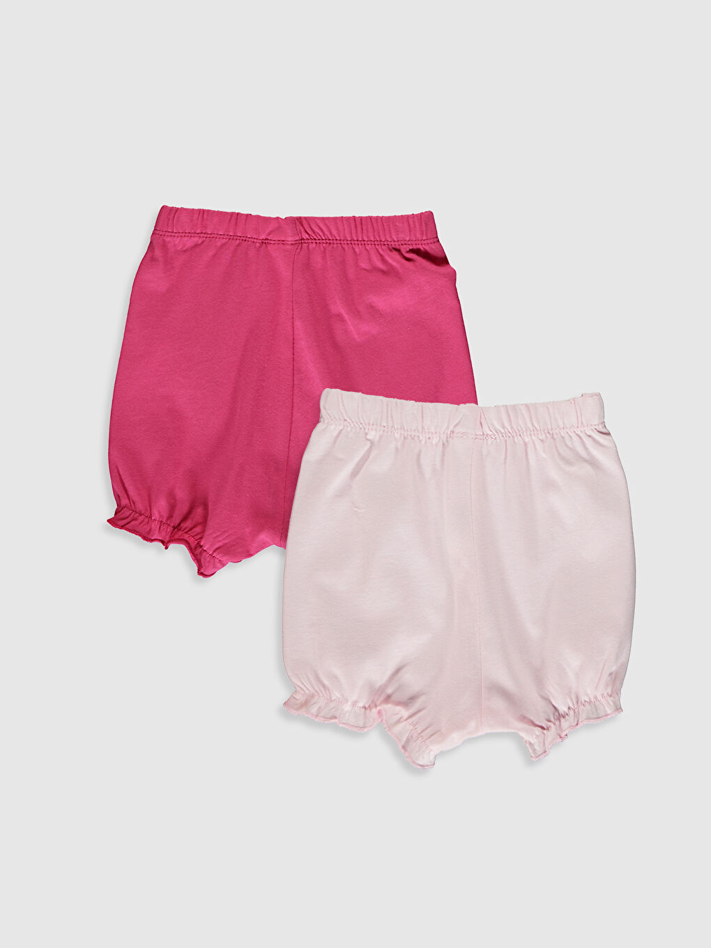Pembe Beli Lastikli Kız Bebek Pijama Alt 2'li-1