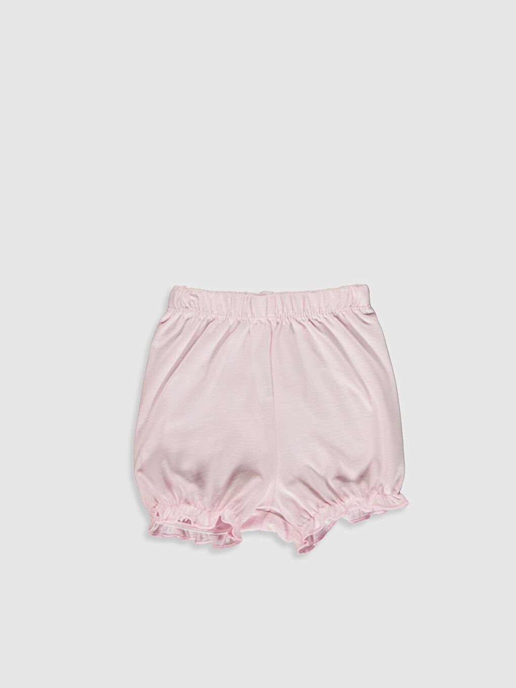 Pembe Beli Lastikli Kız Bebek Pijama Alt 2'li-2
