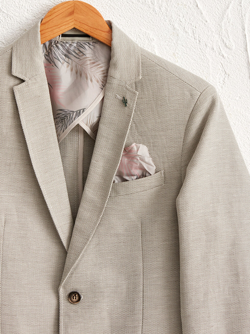 Gri Dar Kalıp Dokulu Blazer Ceket-2