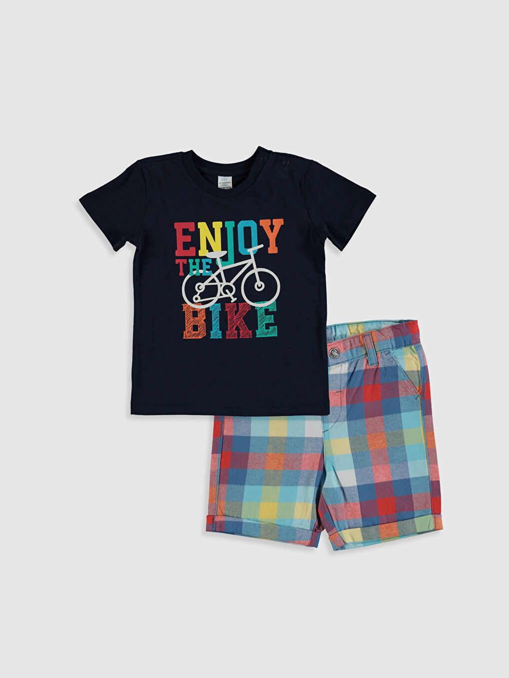 Lacivert Kısa Kollu Erkek Bebek Takım