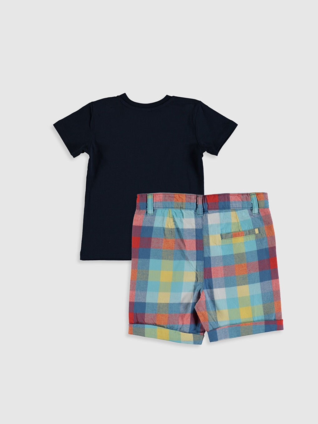 Lacivert Kısa Kollu Erkek Bebek Takım-2