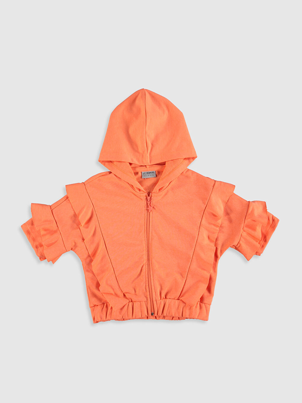 Neon Turuncu Fermuarlı Sweatshirt