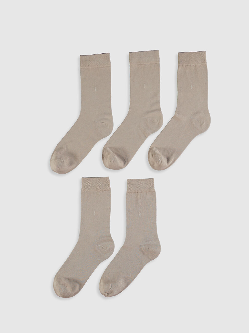 Bej Erkek Soket Çorap 5'li-1