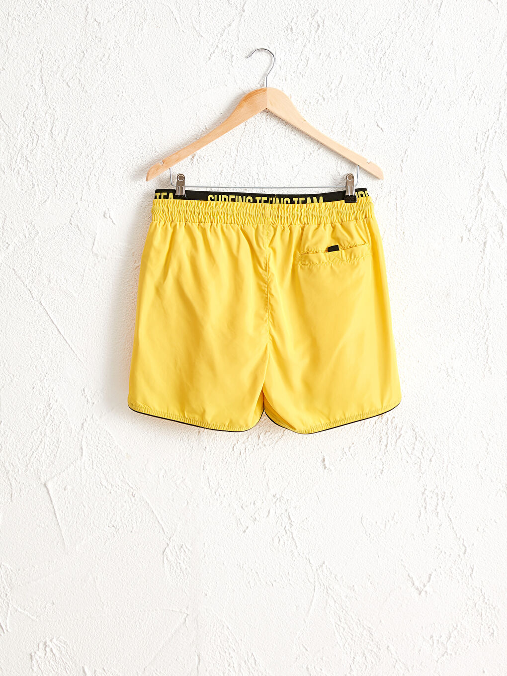 Sarı Kısa Boy Baskılı Deniz Şortu-1