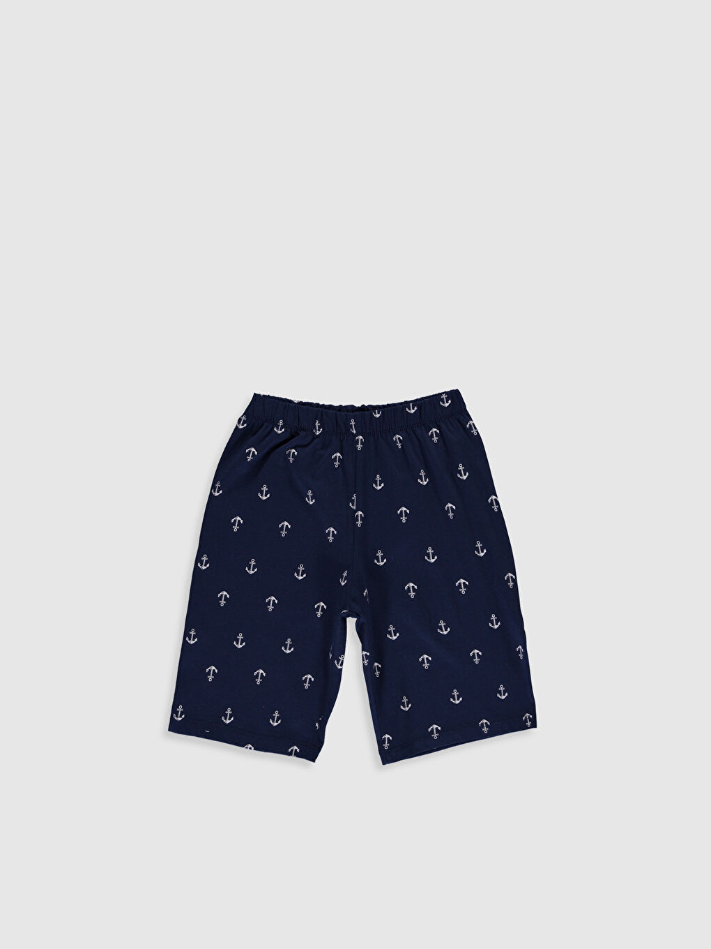 Beyaz Bisiklet Yaka Kısa Kollu Erkek Çocuk Pijama Takım-5