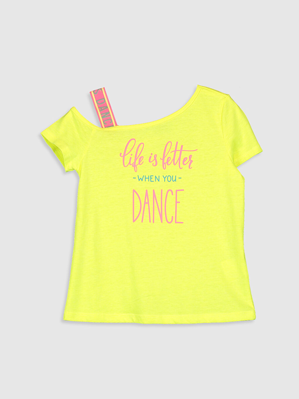 LCW Kids Boat Neck Short Sleeve Girls T-Shirt -0SI141Z4-CVQ
