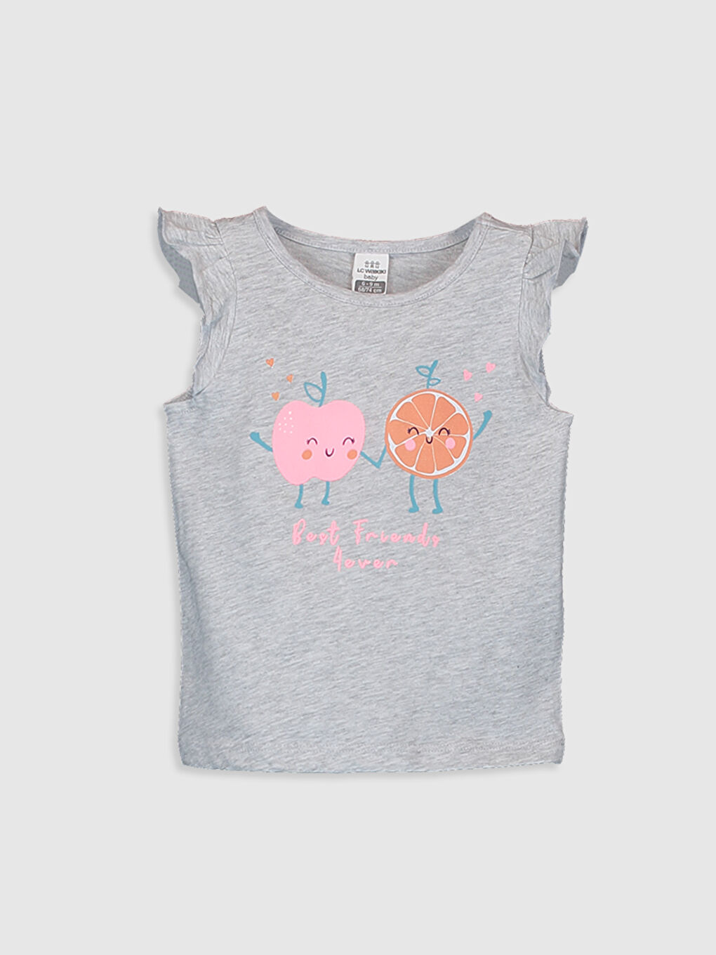 Beyaz Bisiklet Yaka Kolsuz Baskılı Kız Bebek Pijama Takımı-3