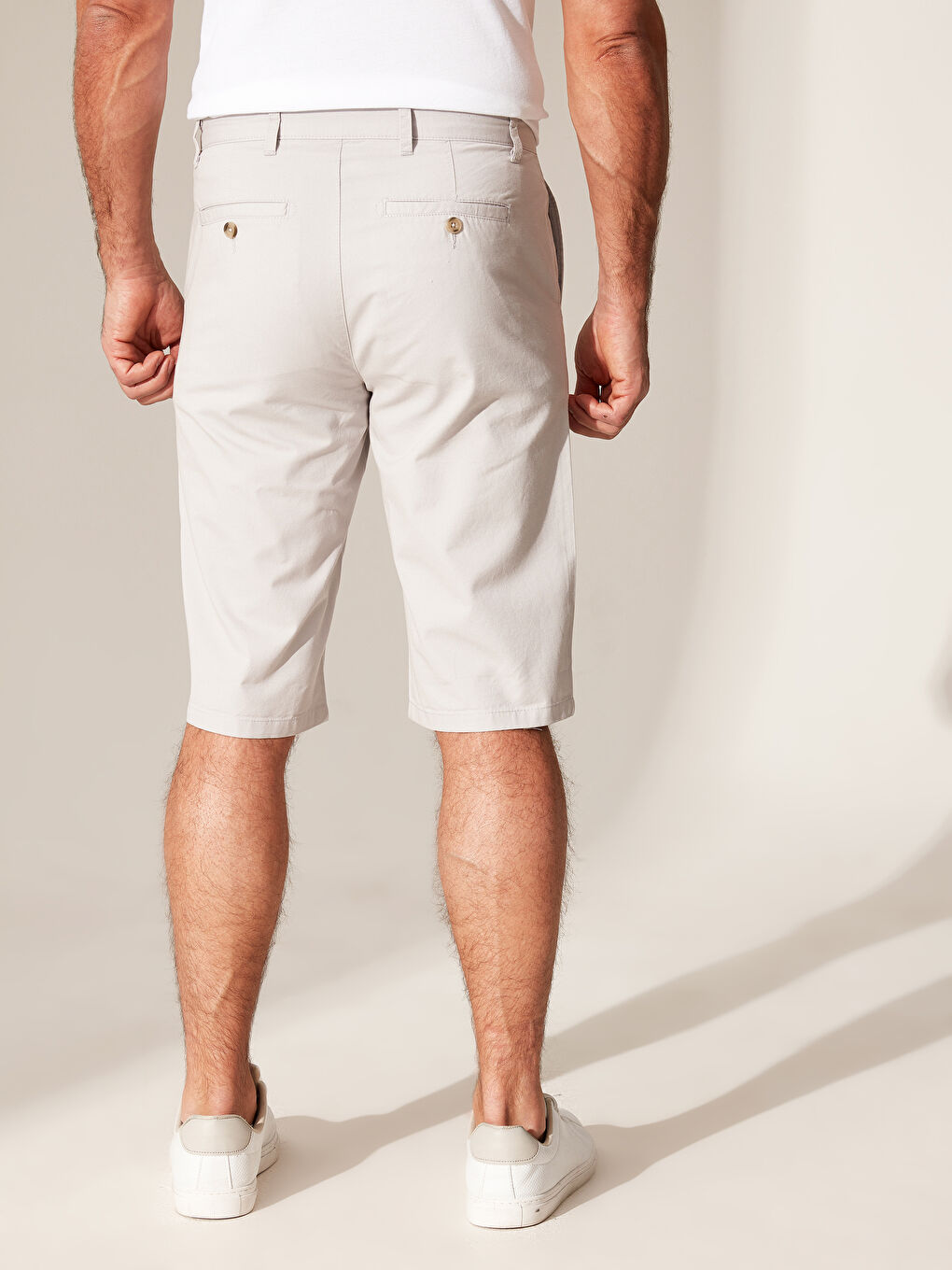 Gri Regular Fit Basic Bermuda Erkek Şort-3