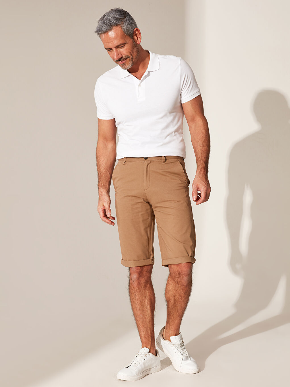 Regular Fit Basic Bermuda Shorts-1